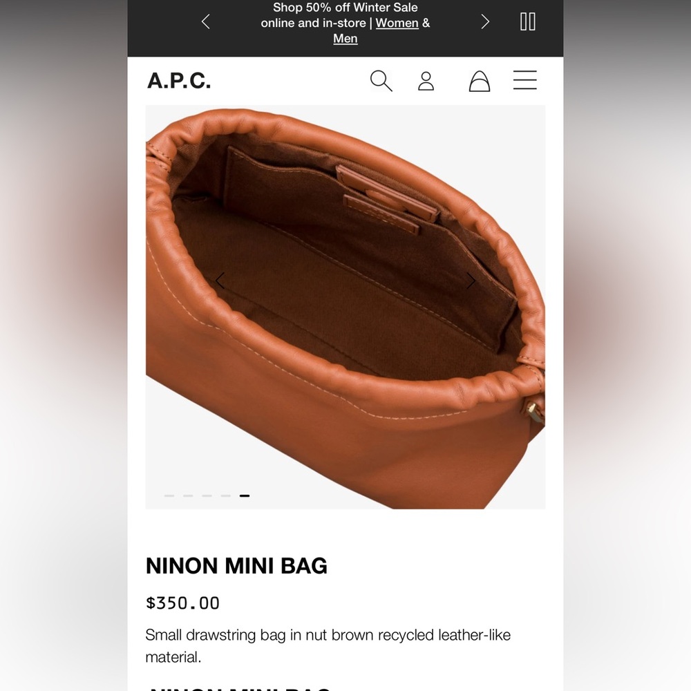 A.P.C Ninon Mini bag in Hazelnut, New with Dust Bag - Picture 15 of 15